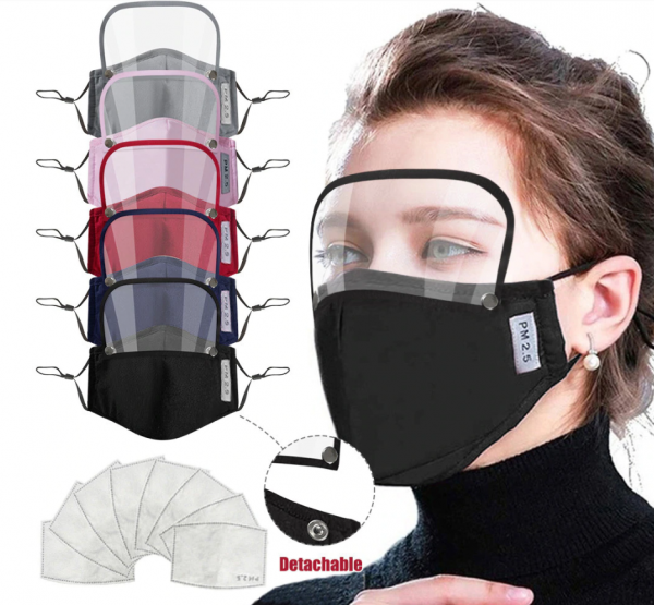 Adults Washable Mask With Filter & Detachable Eye Shield
